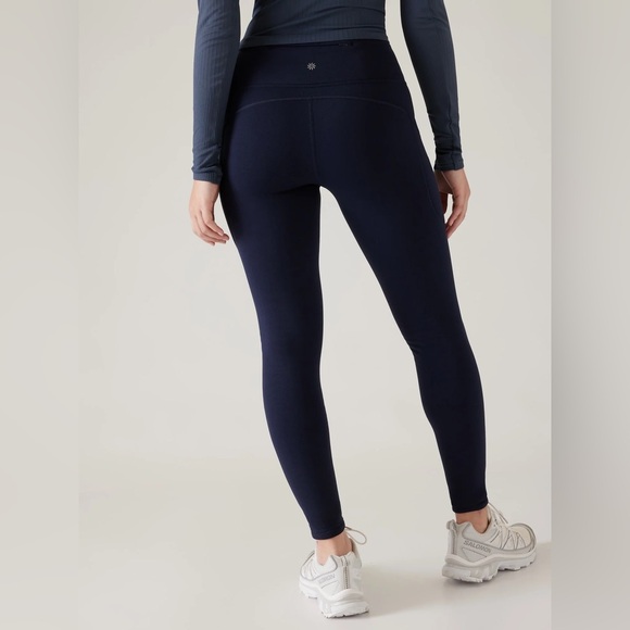 Athleta Altitude Stash Tight Polartec Powerstretch Navy Medium 428836 Petite - Picture 3 of 15
